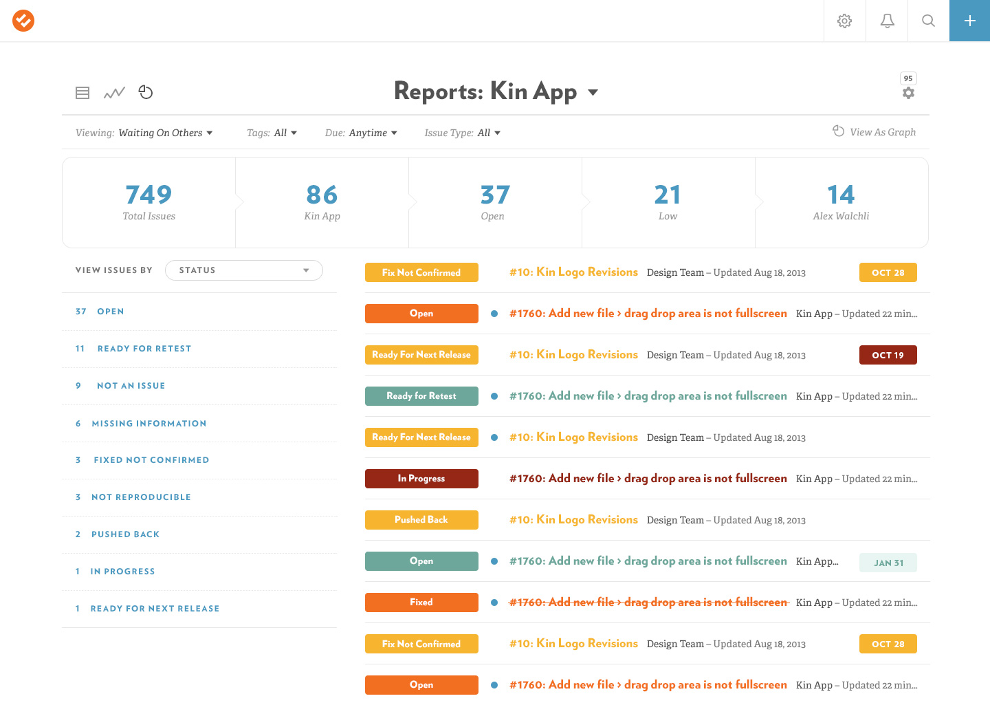 Instantly toggle between a chart and its underlying issues.