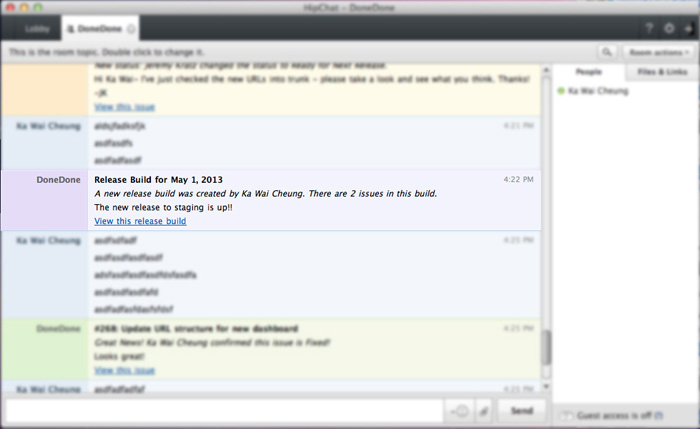 Your HipChat room will notify you when a release build has been made.