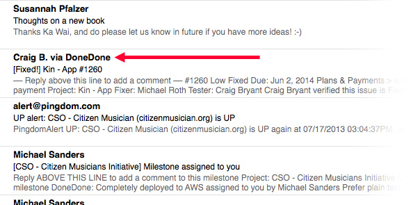 A customized email "From" name makes it obvious where it's coming from.