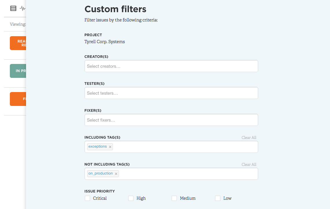 Not Tag(s) in Custom Filter Creator
