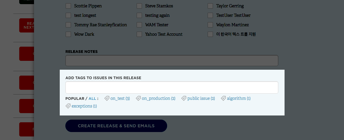 add tags to release builds