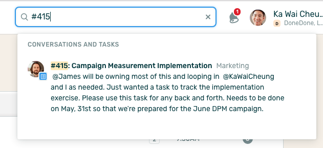 Find a specific reference number right from the search bar.