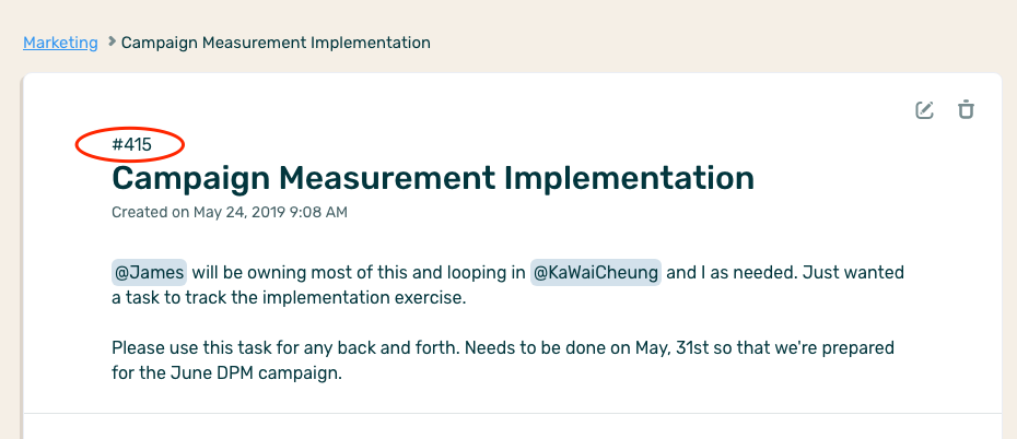 Reference numbers will be shown throughout the app, including an item detail page.