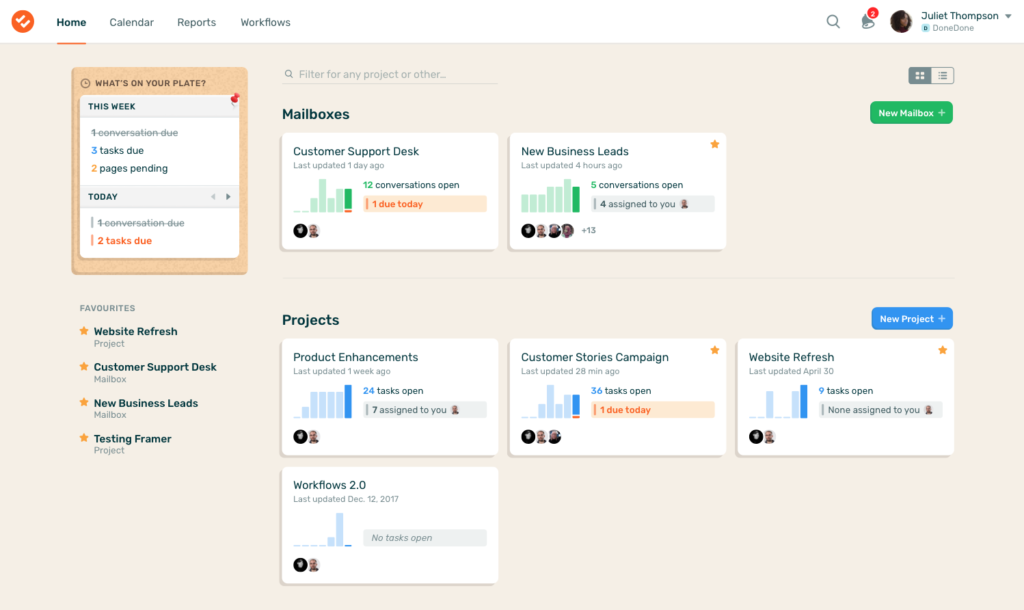 screenshot of donedone