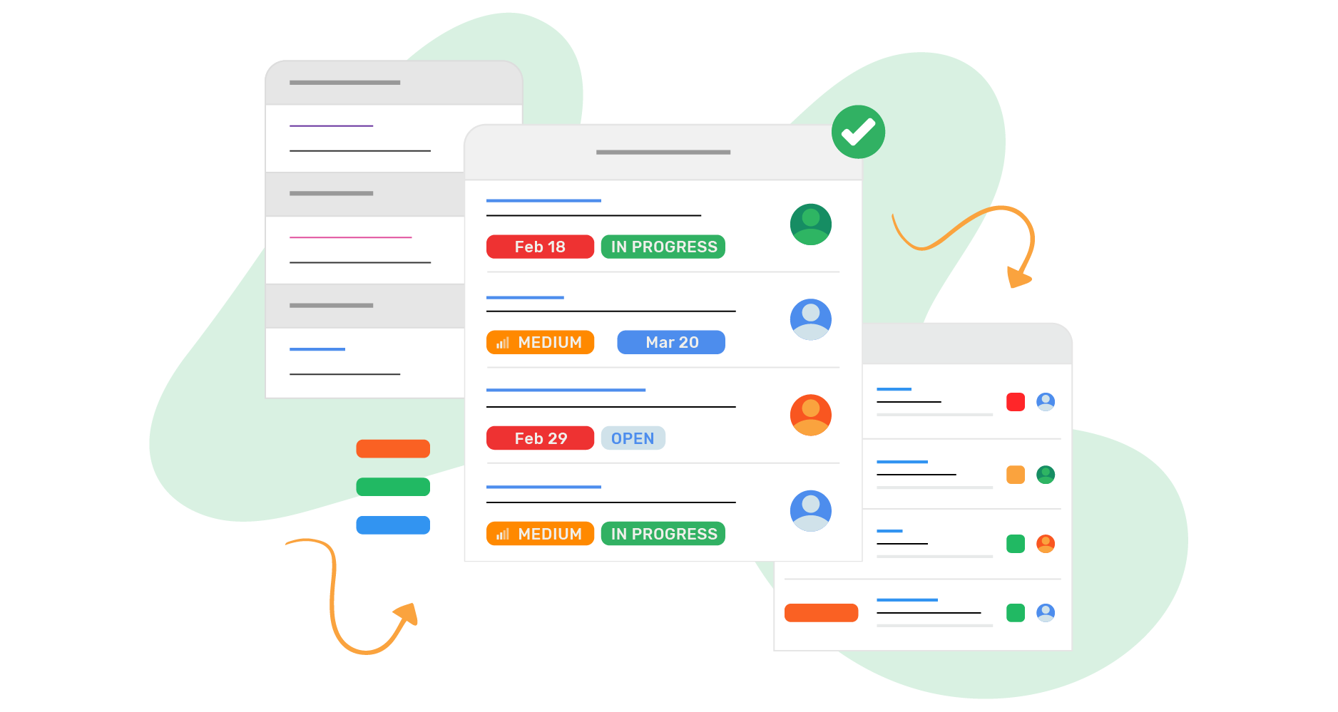 A help desk ticketing system with a checkmark beside it