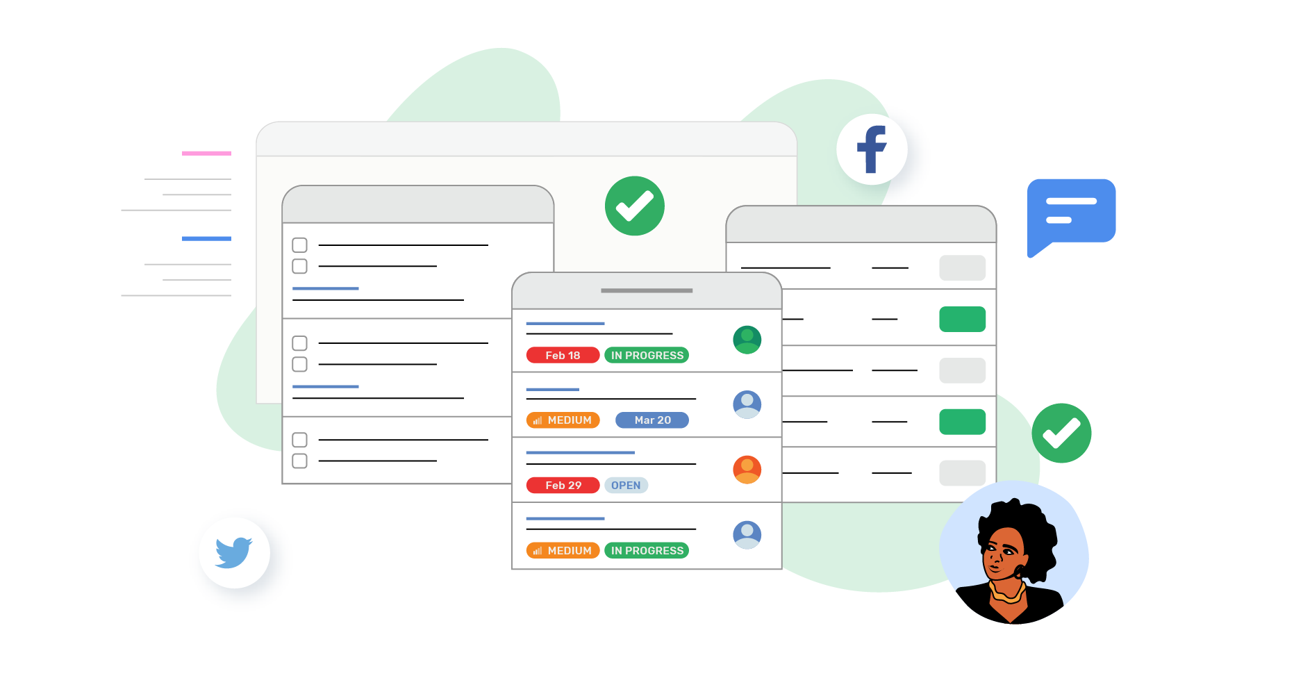 Illustration of product manager and product backlog