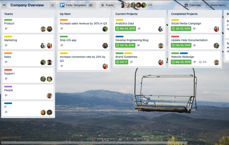 A screenshot of Trello.