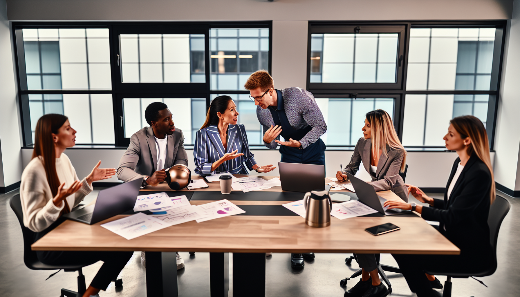 Photo of a team collaborating on a project to prevent scope creep