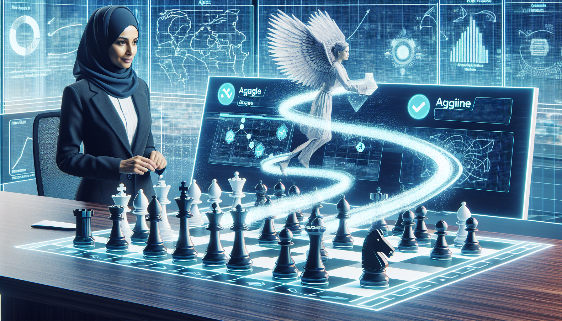 Illustration of project manager using agile methodologies to manage scope creep